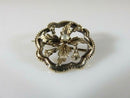 Edwardian 10K Gold Seed Pearl Openwork Brooch / Lapel Pin