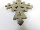 1 7/8" High Celtic Style Coptic Ethiopia Silver Cross With Chamfered Decoration