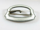 Antique Sterling Fancy Scallop Guilloché Enamel Buckle Sash Scarf Brooch