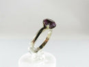 10K White Gold Solitaire Ring with Color Change Synthetic Sapphire Size 5.75