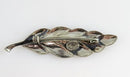 Lovely Vintage Textured Sterling Silver Leaf Brooch Pin Jewelart 2 3/8" Long x 5