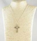 Vintage Sterling Silver Filigree Cross 1 7/8" With 18" Sterling Silver Chain
