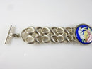 Charles Krypell Sterling Toggle Bracelet in Silver with Porcelain Plaque insert
