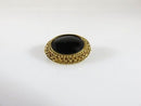 Victorian 18K Bezel & Wirework Oval Onyx Brooch with C-Clasp