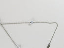 Art Deco Style 15 3/4" Sterling Necklace with 6 Round Faceted Blue Crystals