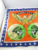 American Eagle Vintage Scarf with Bold Patriotic Border 21 Inch Square c1980