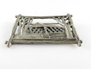 Mid Century 830 Silver Framed Bridge Brooch Signed Scandia Cast Silver Brooch