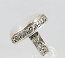 Fancy Setting Sterling Silver Cabochon Milky Moonstone Glass Ring Size  5.25