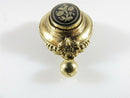 Victorian Gold Filled Floral Taille d'épargne Brooch with Dangle