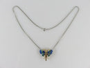 Victorian Butterfly Necklace – 14K Gold, Sterling, Enamel, Rose & Table Cut Diamonds, c.1860 - Conversion