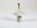 Hand Painted Japan Miniature Gold Gilt Wedding Basket Porcelain Ceramic Miniature
