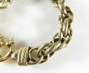 Hammered Extra Large Link Bracelet Gold Washed Sterling Silver 6 1/4" Wrist Karizia KA1772