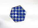 Artisan The Queen's Gambit Style Mother of Pearl Lapis Lazuli Inlaid Chess Ring
