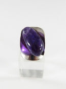 Artisan Style Tumbled Polished Purple Amethyst Adjustable Ring 925 55 Size 5.5