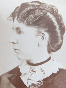 Unnamed Sitter Left Facing Hair Net Woman E. Decker Cleveland OH Antique Photograph