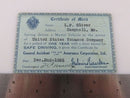 Dec 2nd 1926 Certificate of Merit US Tobacco Company General Accident Insurance