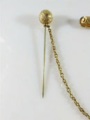 Victorian 14K Gold Filled Hat Pin with Hat Bar Pin & Chain Assembly