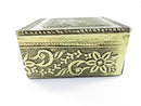 Asian Style Foil Wrapped Wood Trinket Box Hindu Design 3" x 2 1/2" x 1 1/2"