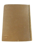 Plain brown cloth back cover with visible rubbing, soiling, and worn edges.