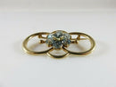 14K Gold Mid Century Blue Zircon Cluster Brooch 7g – 1 5/8" x 7/8"
