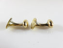 Edwardian Gold Filled Oval Scrolling Design Solid Curved Bean-Back Cufflinks
