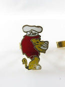Vintage Enameled Leo the Lion Chef Cuff Link Set For Repair