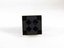 Artisan Sterling Ring Black Polished Acid Washed Checkered Glass Size 6.75