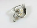 Curtis Creations Heart Leaf Brooch Rhodium over Sterling Silver Fair Condition