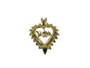 10K Gold MOM Heart Pendant with White Gold Accents & Moissanite Chip