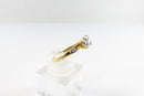 Affordable Diamond Engagement  Promise Ring 14K Yellow Gold Illusion Setting Siz