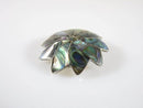 1" Vintage Abalone Inlaid Sterling Silver Scarf Collar Pin Wheel Flower Sun Burs