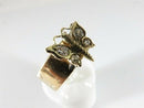 Antique 13K Gold Diamond Butterfly Figural Cigar Band Ring Victorian Era (≈2.8 g)