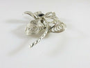 Lovely Sterling Silver Wire Filigree Twisted Wire Brooch Faceted Hematite Stone