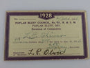 1928 Masonic Poplar Bluff Council No 27 Poplar Bluff MO Lloyd P Oliver Membership