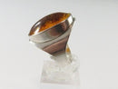 c1960 Unisex Amber Sterling Ring Size 7.75 Fischland GmbH German Made