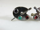 Amethyst & Glass Artist Palette Board Earrings by Artisan Shop Maricela 925