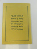 Back cover of the yellow cardstock sleeve with Liberty text describing the map as a service to its readers.