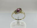 10K Yellow Gold Ring Size 5.75 with Lab Created Pink Sapphire and Cubic Zirconia Accents