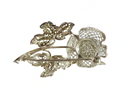 Artisan Filigree Orchid Flower Brooch Sterling Silver Germany Willi Nonnenmann