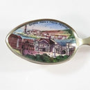 Vintage 800 Silver Spoon Hand Painted Enamel Genova E Piazza Aquaverde