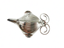 Bond Boyd Brushed & Polished Sterling Silver Orchid Brooch 2 1/8" x 1 1/2"