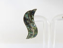 Vintage Modernist Wavy Abalone & Sterling G Taxco Mexico Silver Screw Back Earrings