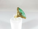Antique 20K Gold Nephrite Jade (Origin Unknown) Navette Dragon Ring Chinese Export