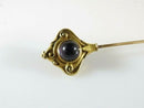 Antique 14K Etruscan Style Amethyst Cabochon Extra-Long 8" Hat Pin