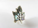 Vintage Unmatched Maple Leaf Abalone & Sterling Taxco Mexico APO Single Silver Earring