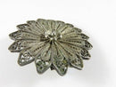 Old Sterling Silver Fancy Filigree Flower Brooch 1 1/2"
