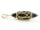 14K Milor Italy Faceted Onyx Enhancer Pendant with Twisted Wire Gold Frame