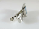 Anchor Tie Clip Tie Bar Clasp Vintage Blue White Enameled Silver Metal