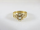 Early Victorian 18K Gold 3 Leaf Clover Pearl Statement Ring Size 8