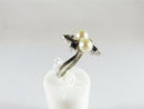 10K White Gold Kimberly Ring Pearls & Lab Created Blue Sapphires Sz 5.75